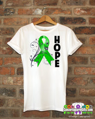 Adrenal Cancer Floral Hope Ribbon T-Shirt - Cancer Apparel and Gifts