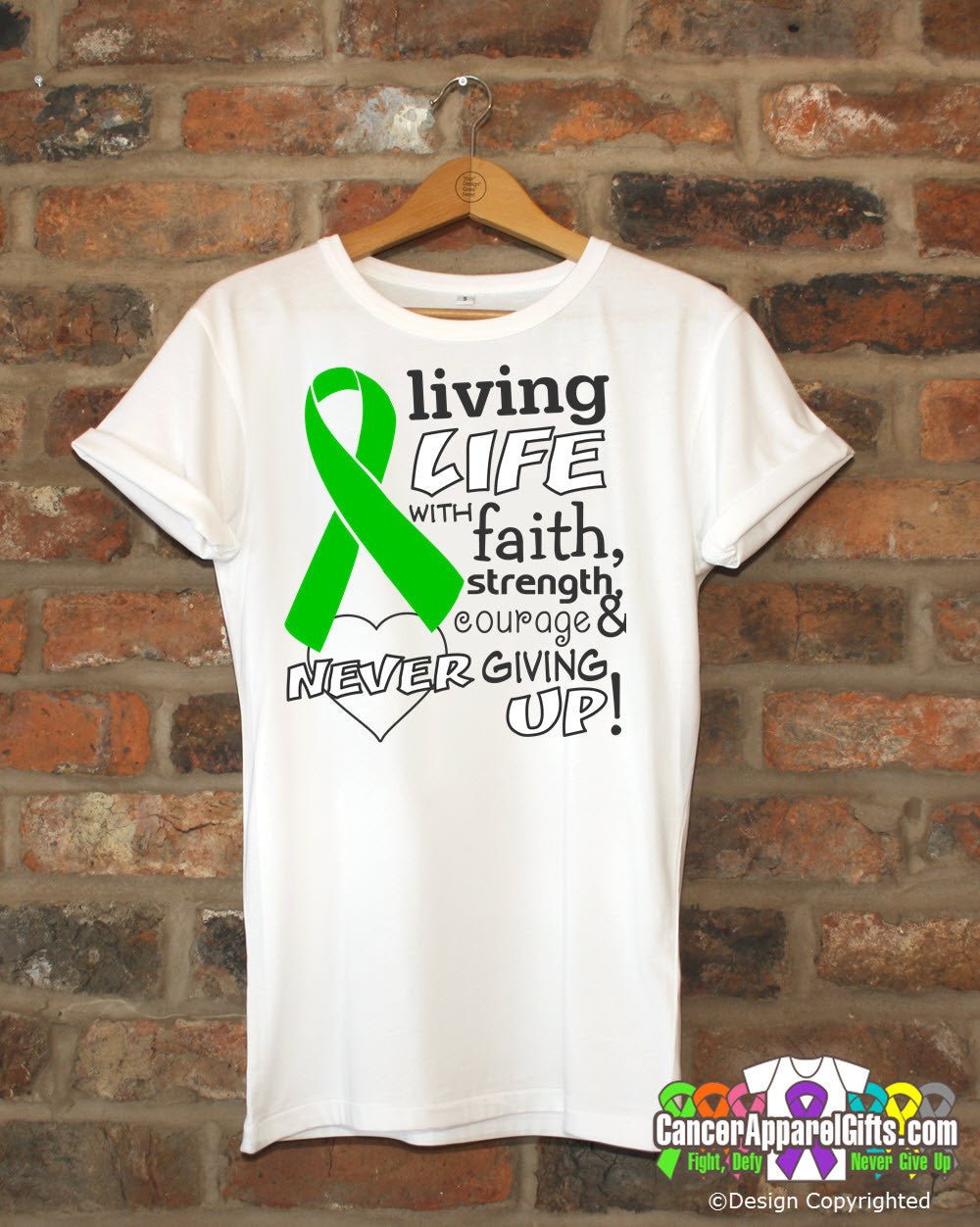 Adrenal Cancer Living Life With Faith Shirts - Cancer Apparel and Gifts
