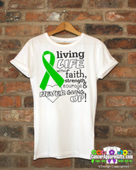 Adrenal Cancer Living Life With Faith Shirts - Cancer Apparel and Gifts