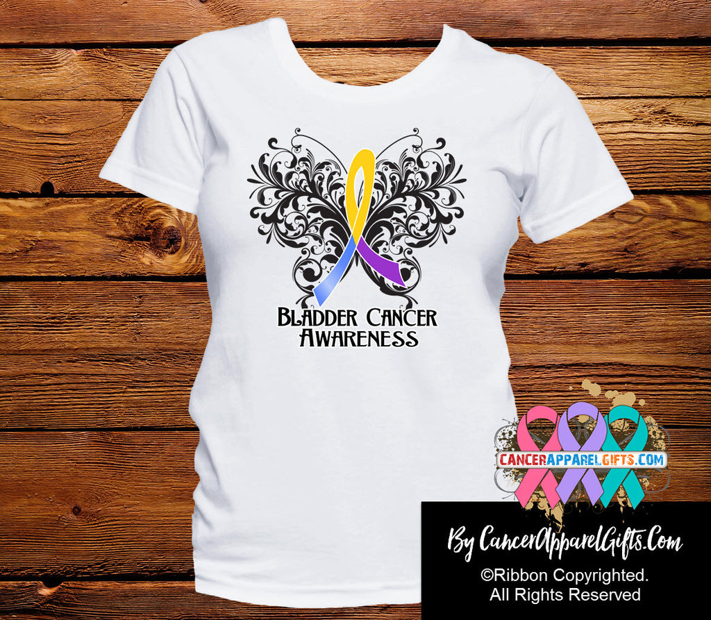 Bladder Cancer Butterfly Ribbon Shirts
