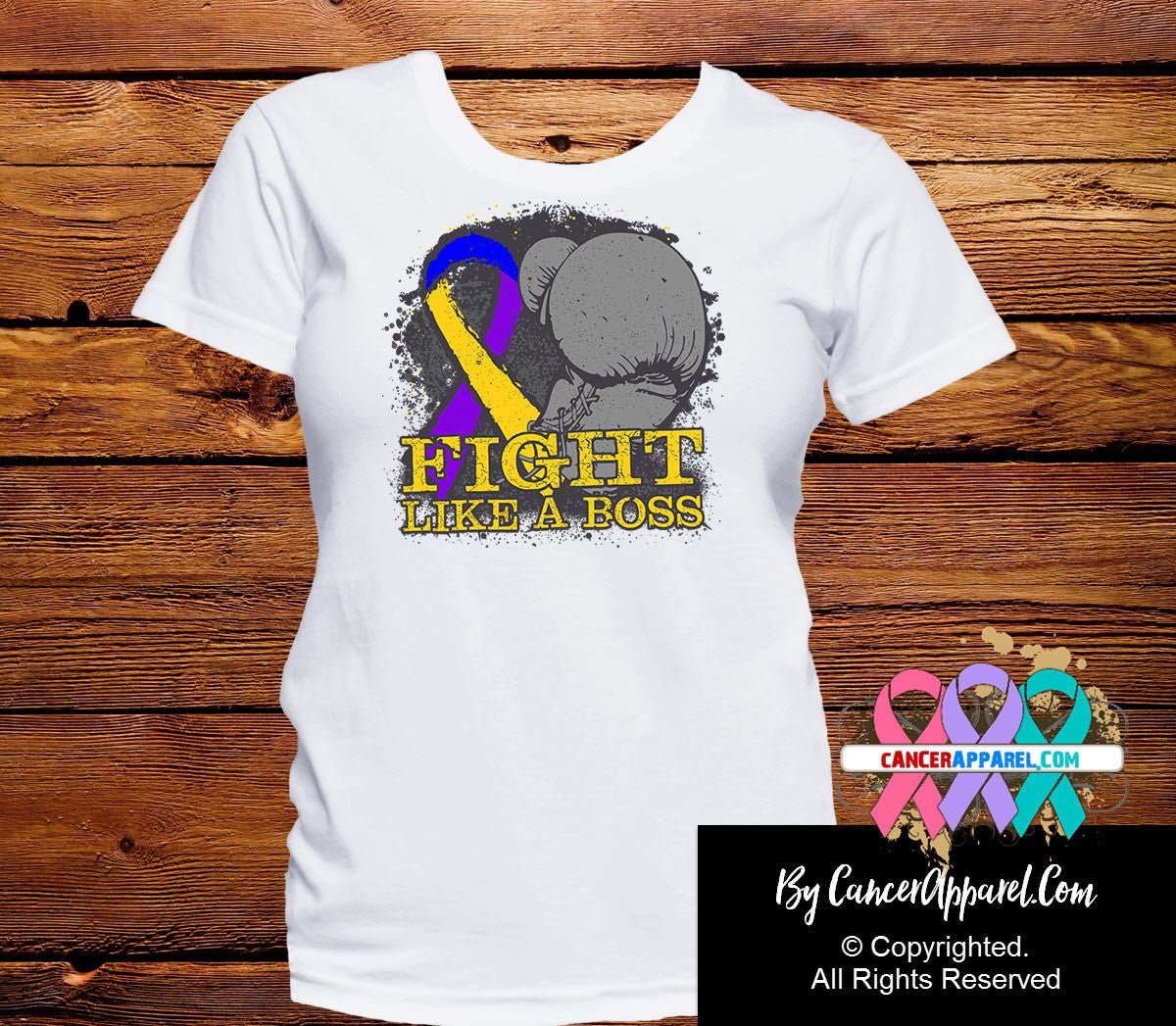 Bladder Cancer Fight Like a Boss Shirts - Cancer Apparel and Gifts
