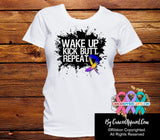 Bladder Cancer Shirts Wake Up Kick Butt and Repeat - Cancer Apparel and Gifts