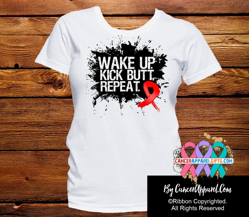 Blood Cancer Shirts Wake Up Kick Butt and Repeat
