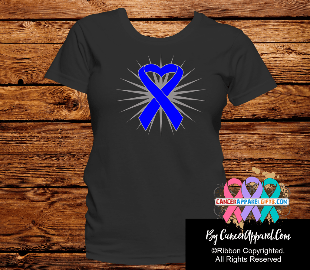 Colon Cancer Awareness Heart Ribbon Shirts