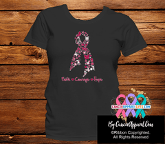 Head and Neck Cancer Faith Courage Hope Shirts - Cancer Apparel and Gifts