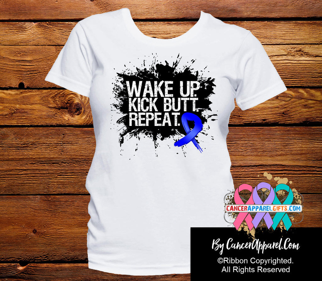 Colon Cancer Shirts Wake Up Kick Butt and Repeat