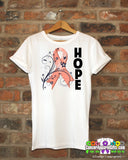 Endometrial Cancer Floral Hope Ribbon T-Shirt - Cancer Apparel and Gifts