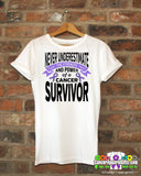 Hodgkins Lymphoma Never Underestimate Strength Shirts - Cancer Apparel and Gifts
