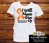 Kidney Cancer I Will Never Give Up Shirts - Cancer Apparel and Gifts