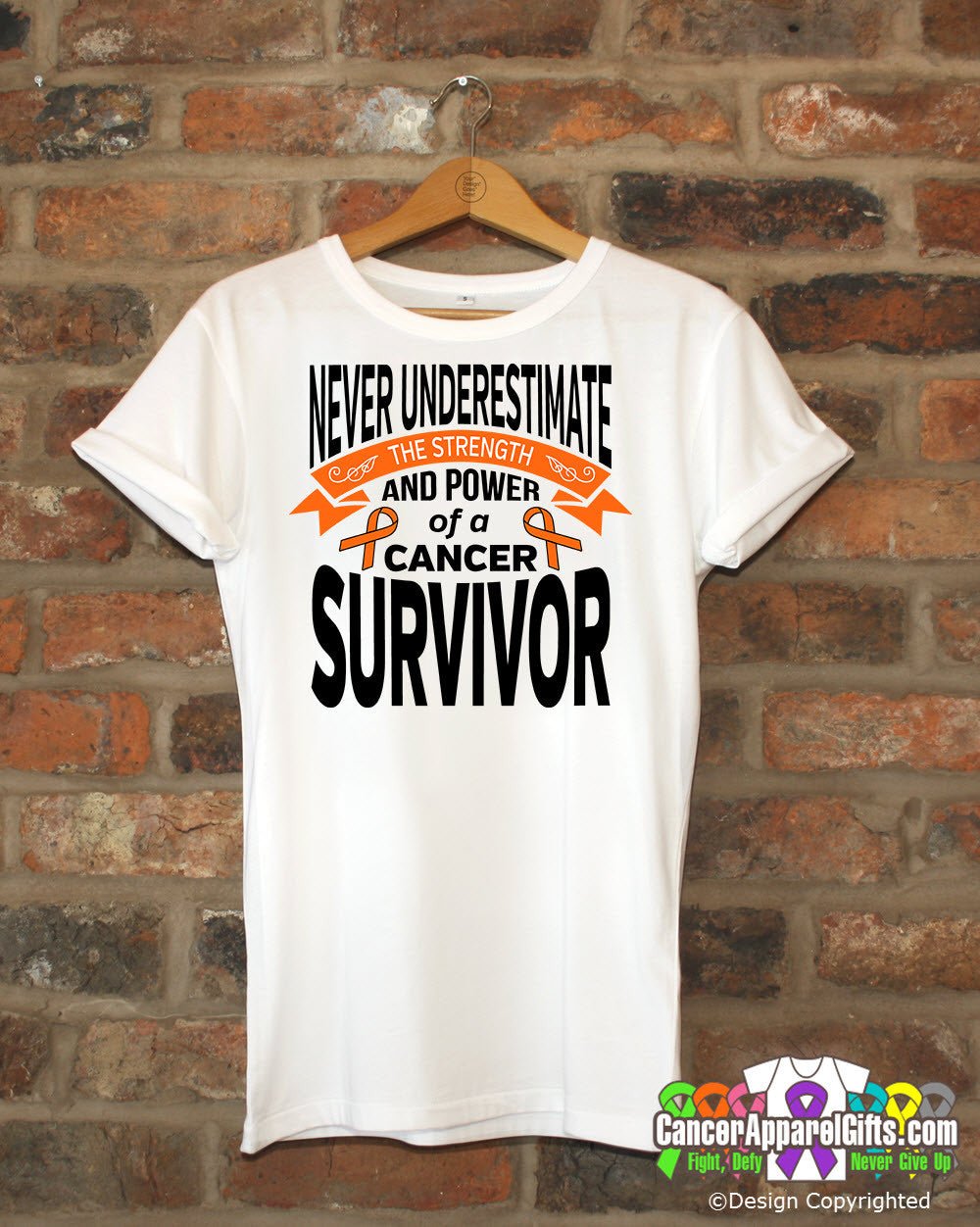 Kidney Cancer Never Underestimate Strength Shirts - Cancer Apparel and Gifts