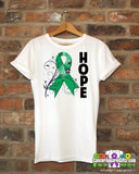 Liver Cancer Floral Hope Ribbon T-Shirt - Cancer Apparel and Gifts