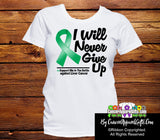 Liver Cancer I Will Never Give Up Shirts - Cancer Apparel and Gifts
