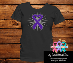 Pancreatic Cancer Awareness Heart Ribbon Shirts - Cancer Apparel and Gifts