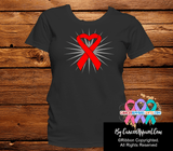 Blood Cancer Awareness Heart Ribbon Shirts - Cancer Apparel and Gifts