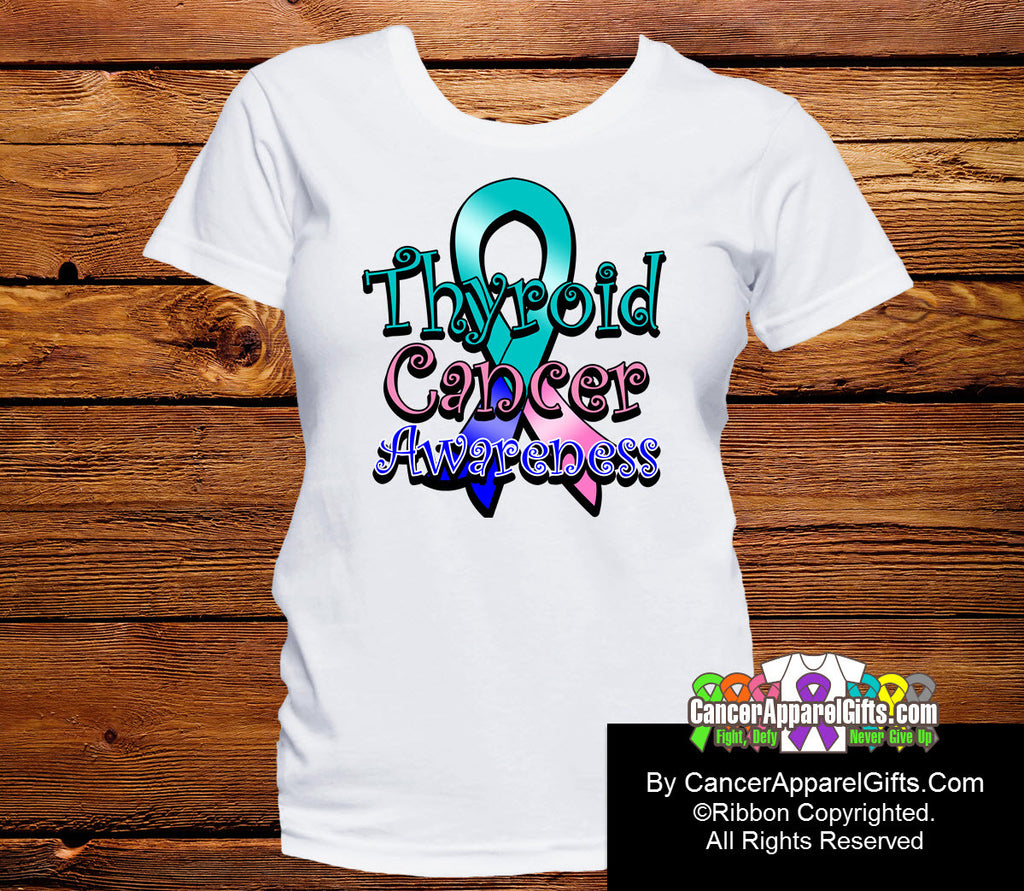 Thyroid Cancer Awareness Ribbon Shirts