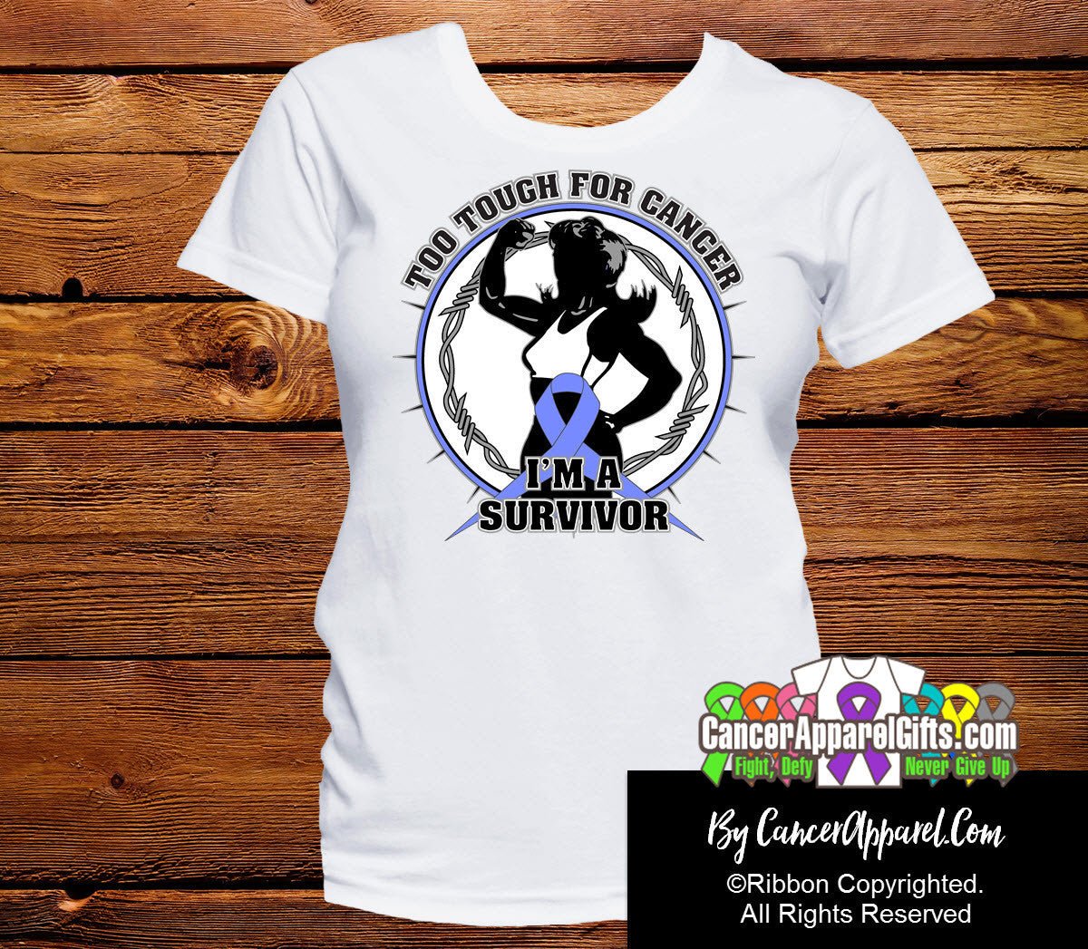 Too Tough For Esophageal Cancer Shirts - Cancer Apparel and Gifts