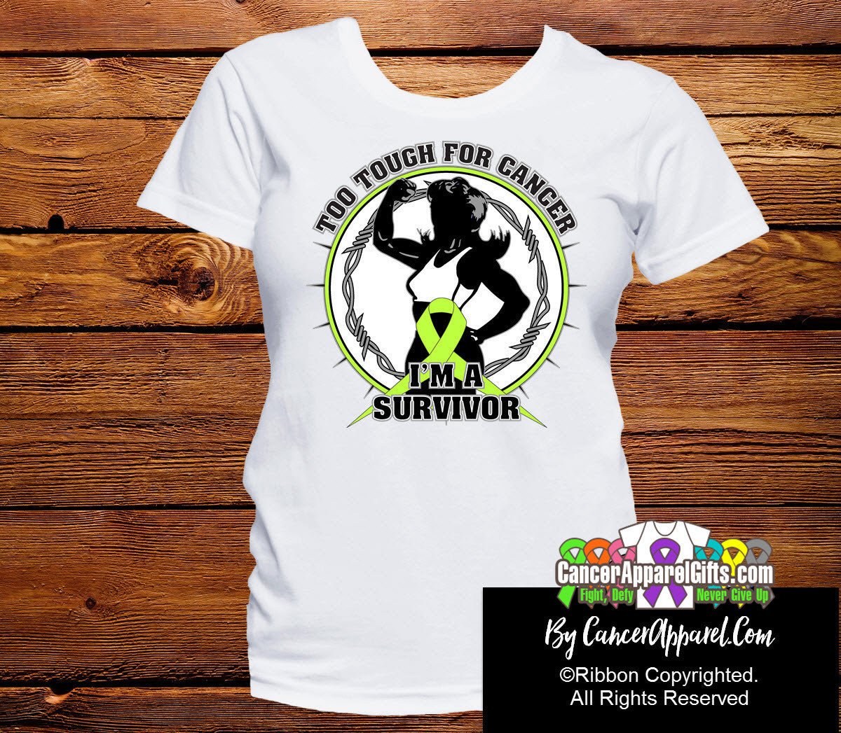 Too Tough For Non - Hodgkins Lymphoma Shirts - Cancer Apparel and Gifts