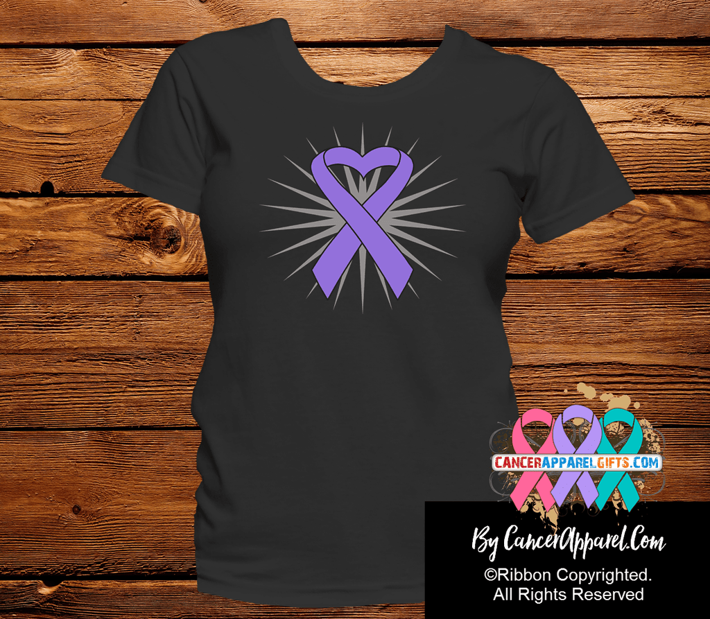 Hodgkins Lymphoma Violet Heart Ribbon Shirts