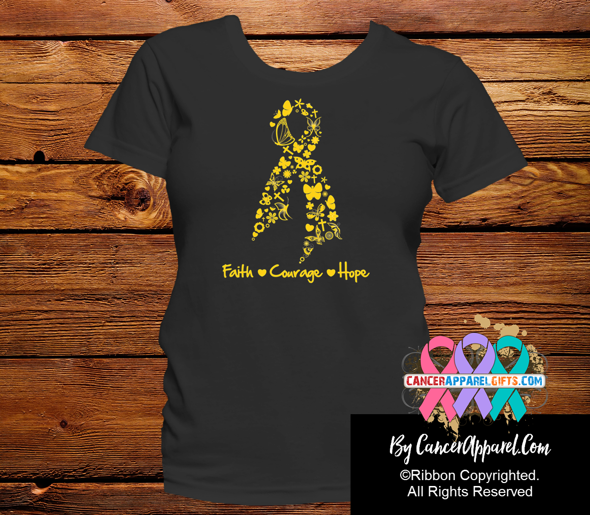 Appendix Cancer Faith Courage Shirts - Cancer Apparel and Gifts