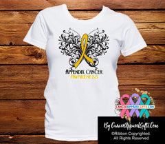 Appendix Cancer Butterfly Ribbon Shirts - Cancer Apparel and Gifts