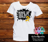 Appendix Cancer Shirts Wake Up Kick Butt and Repeat - Cancer Apparel and Gifts