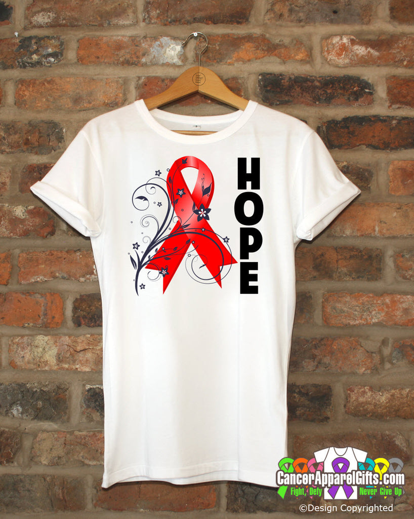 Blood Cancer Floral Hope Ribbon T-Shirt
