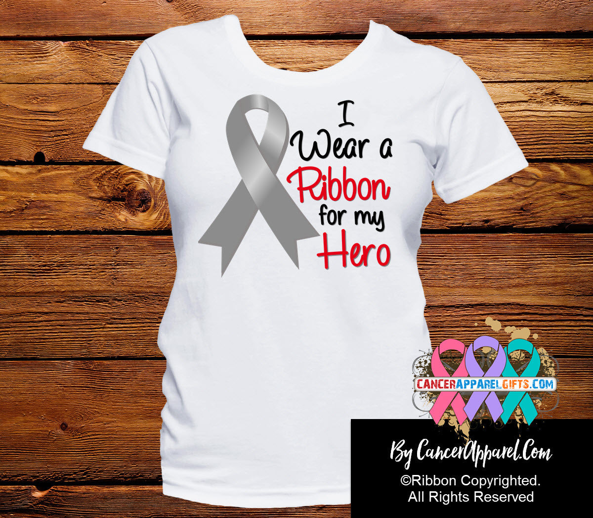 Brain Cancer For My Hero Shirts - Cancer Apparel and Gifts