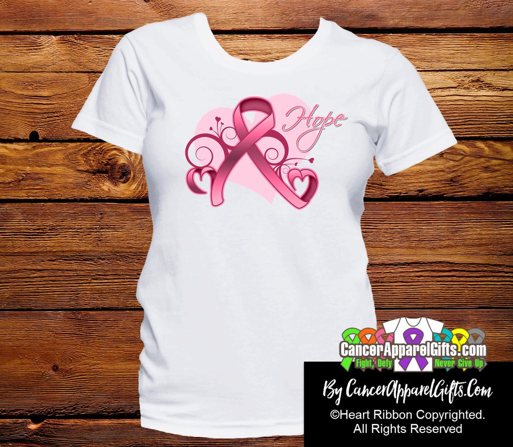 Breast Cancer Heart of Hope Ribbon Shirts