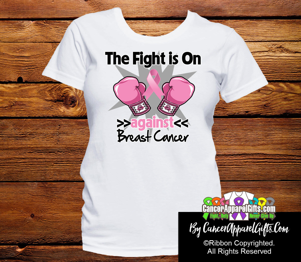 Breast Cancer The Fight is On Ladies Shirts
