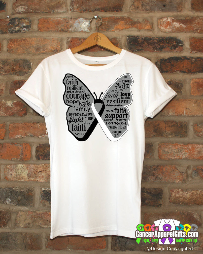 Carcinoid Cancer Butterfly Collage of Words Shirts