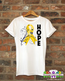 Childhood Cancer Floral Hope Ribbon T-Shirt
