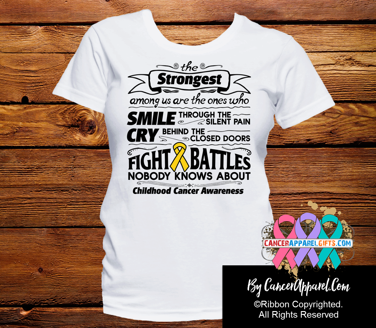 Childhood Cancer The Strongest Among Us Shirts - Cancer Apparel and Gifts