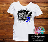 Colon Cancer Shirts Wake Up Kick Butt and Repeat - Cancer Apparel and Gifts