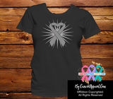 Brain Cancer Heart Ribbon Shirts - Cancer Apparel and Gifts