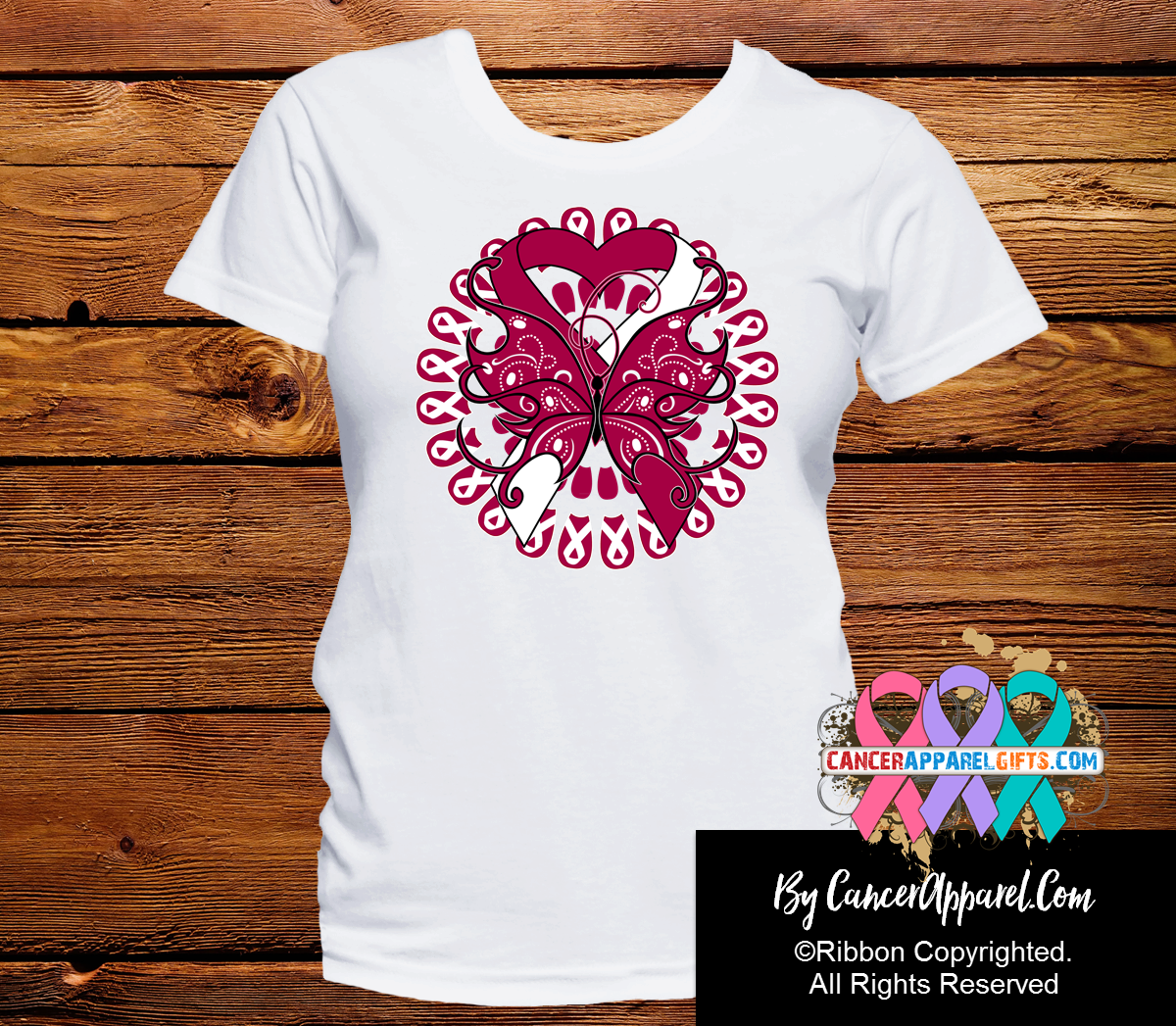 Head Neck Cancer Stunning Butterfly Shirts - Cancer Apparel and Gifts