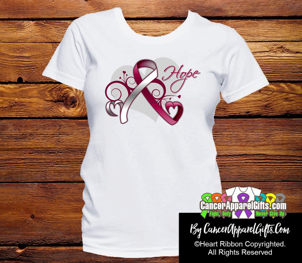 Head Neck Cancer Heart of Hope Ribbon Shirts