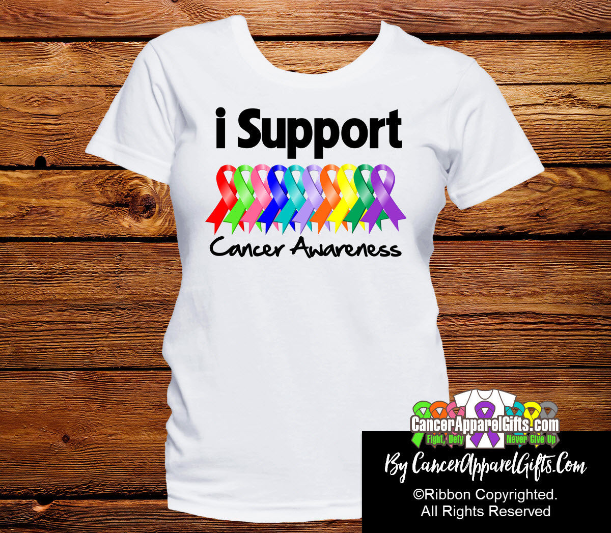 I Support Cancer Awareness Ladies Shirts