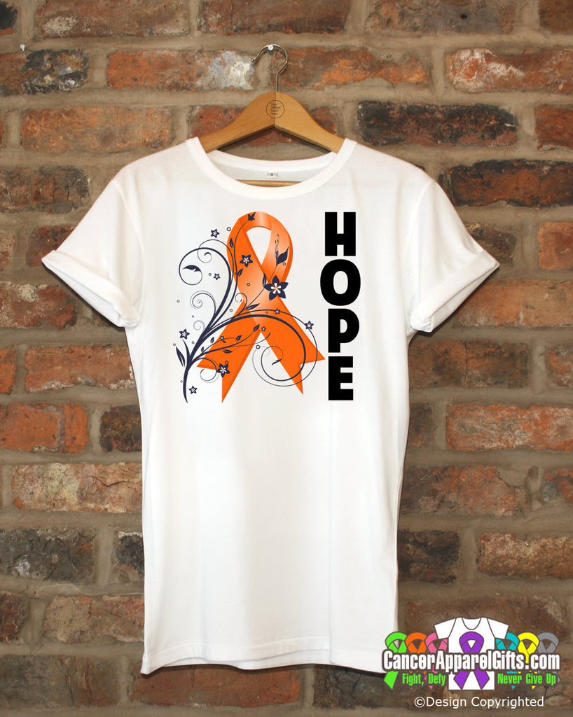 Kidney Cancer Floral Hope Ribbon T-Shirt