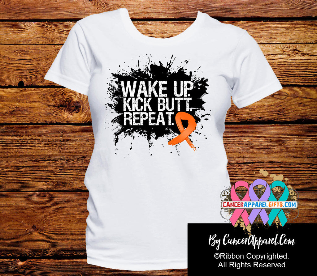 Kidney Cancer Shirts Wake Up Kick Butt and Repeat