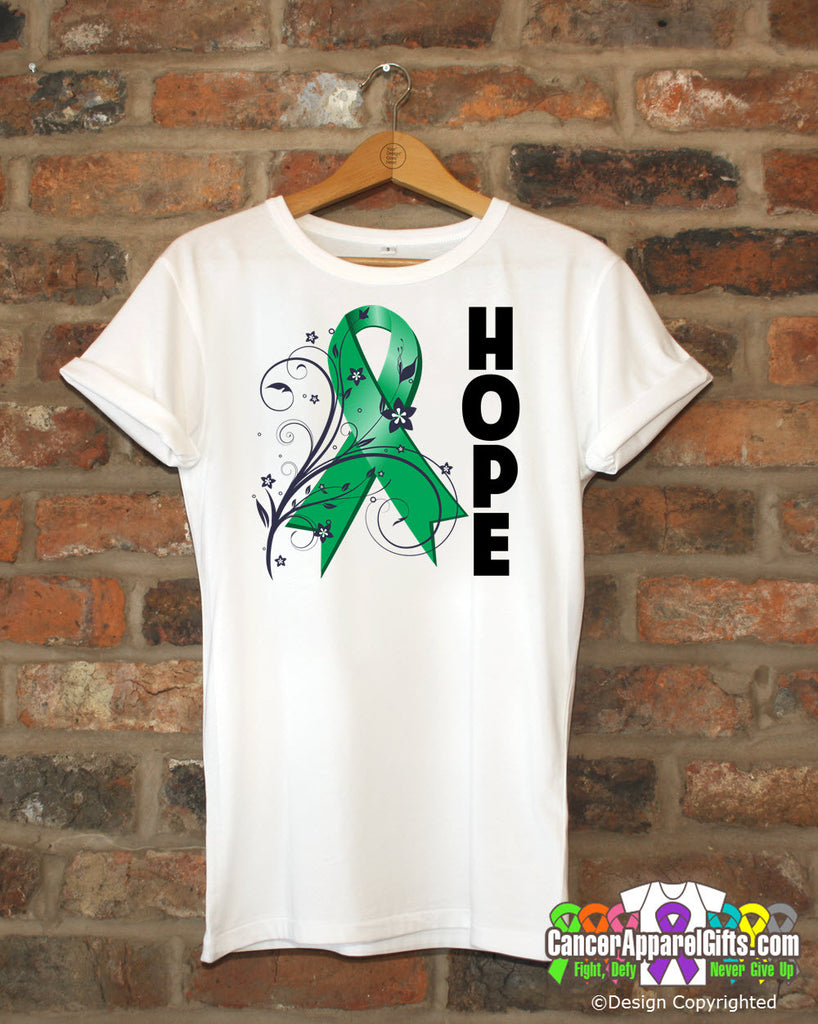 Liver Cancer Floral Hope Ribbon T-Shirt