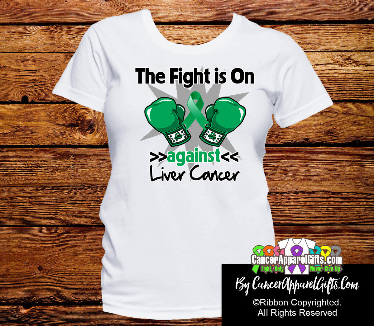 Liver Cancer The Fight is On Ladies Shirts