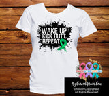 Liver Cancer Shirts Wake Up Kick Butt and Repeat - Cancer Apparel and Gifts