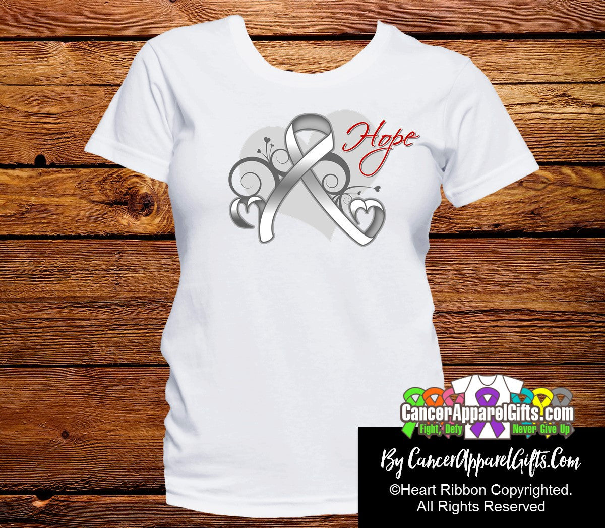 Lung Cancer Heart of Hope Ribbon Shirts