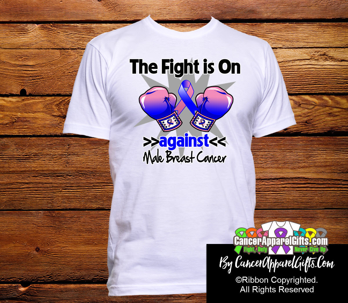 Male Breast Cancer The Fight is On Men Shirts
