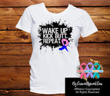 Male Breast Cancer Shirts Wake Up Kick Butt and Repeat - Cancer Apparel and Gifts