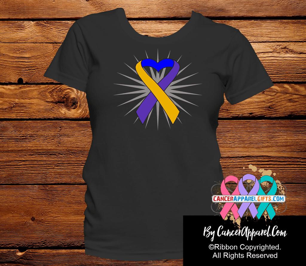 Bladder Cancer Awareness Heart Ribbon Shirts