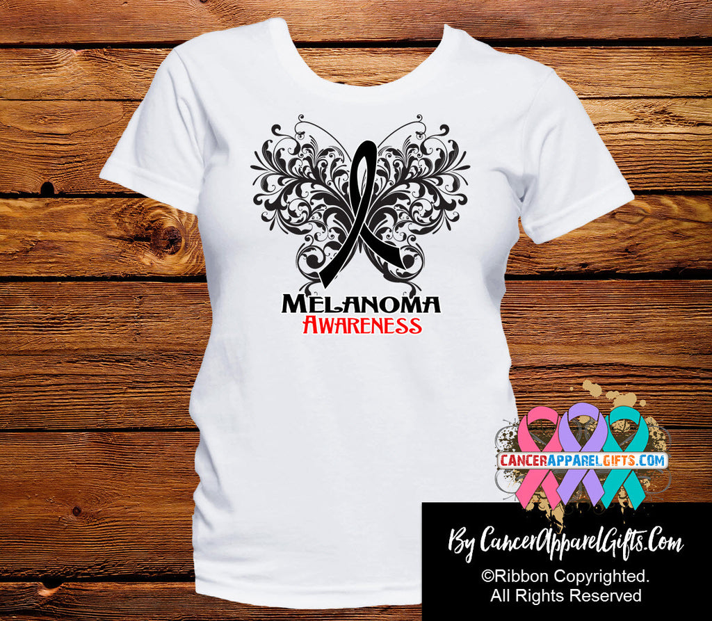 Melanoma Butterfly Ribbon Shirts