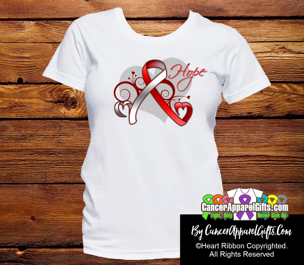 Oral Cancer Heart of Hope Ribbon Shirts