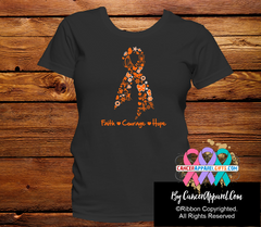 Kidney Cancer Awareness Faith Courage Shirts - Cancer Apparel and Gifts