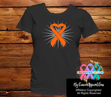 Kidney Cancer Awareness Heart Ribbon Shirts - Cancer Apparel and Gifts